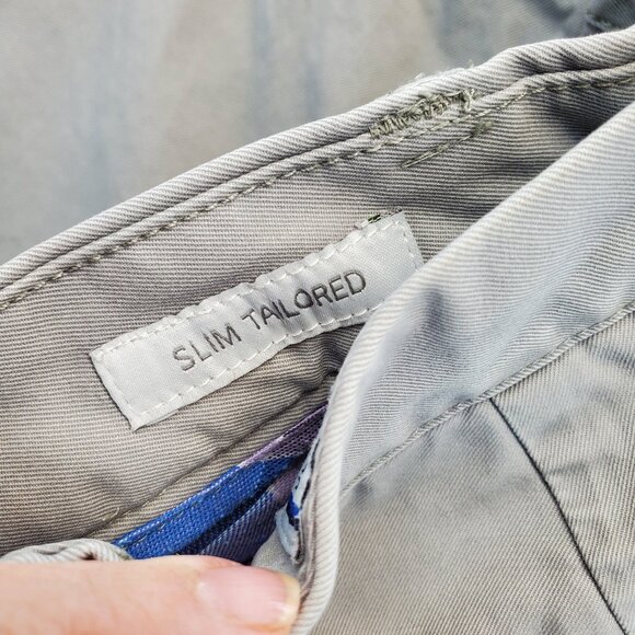 Bonobos Chino Pants Slim Tailored Mens Size 33x30 Light Gray Cotton Pockets - Picture 10 of 11